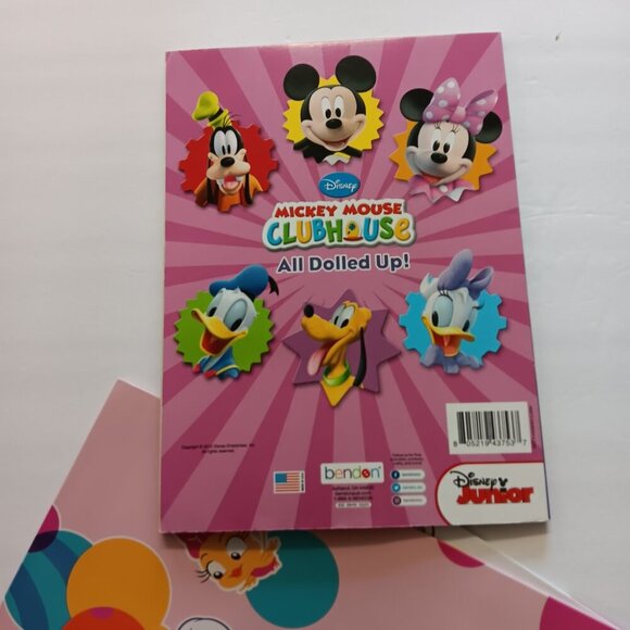Disney Mickey Minnie Mouse Clubhouse Folder Coloring Book Set Crayons Kids Girl - Picture 12 of 12